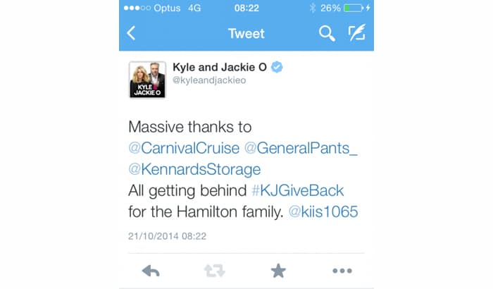 Kyle and Jackie O Give Back